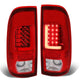 D-Motoring - Tail lights - Red LED L-Bar - Chrome Housing - Red Lens - Plug-n-Play - Pair - Ford F-250 SD / F350 SD / F-450 SD / F-550 SD / F-350 - 1