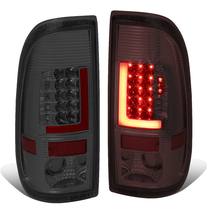 D-Motoring - Tail lights - Red LED L-Bar - Chrome Housing - Smoked Lens - Plug-n-Play - Pair - Ford F-250 SD / F350 SD / F-450 SD / F-550 SD / F-350 - 1