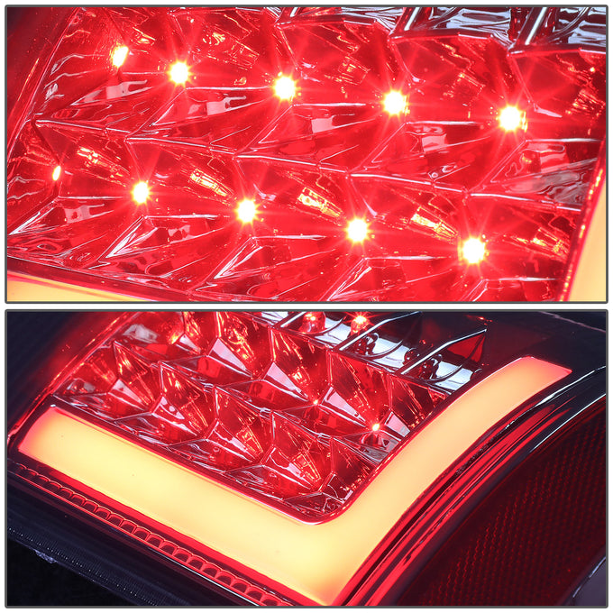 D-Motoring - Tail lights - Red LED L-Bar - Chrome Housing - Smoked Lens - Plug-n-Play - Pair - Ford F-250 SD / F350 SD / F-450 SD / F-550 SD / F-350 - 3