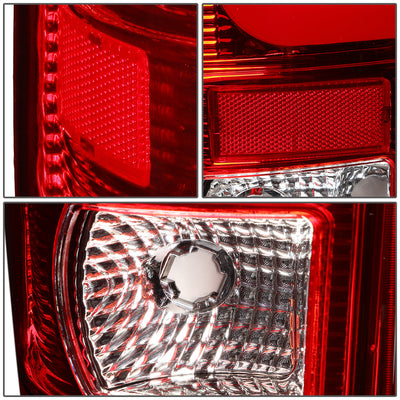 D-Motoring - Tail lights - Red C-Shape 3D LED - Chrome Housing - Red Lens - Plug-n-Play - Pair - Ford F-250 SD / F350 SD / F-450 SD / F-550 SD / F-350 - 4