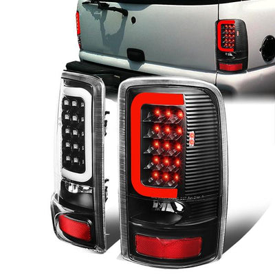 3D LED C-Bar Tail Lights(Black)<br>00-06 Yukon XL, Suburban 1500, 2500, Tahoe