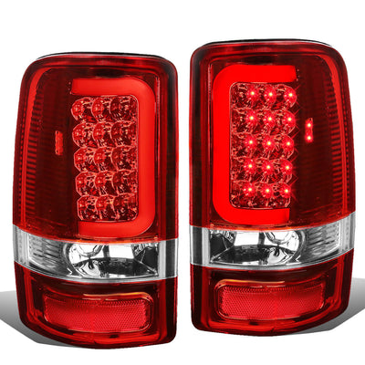 D-Motoring - Tail lights - 3D LED C-Bar - Chrome Housing - Red Lens - Plug-n-Play - Pair - GMC Yukon / Chevrolet Tahoe / Suburban - 1