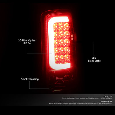 D-Motoring - Tail lights - 3D LED C-Bar - Chrome Housing - Smoked Lens - Plug-n-Play - Pair - GMC Yukon / Chevrolet Tahoe / Suburban - 2