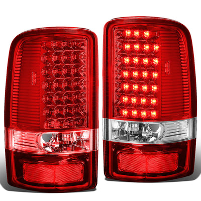 D-Motoring - Tail lights - LED - Chrome Housing - Red Lens - Plug-n-Play - Pair - GMC Yukon / Chevrolet Tahoe / Suburban - 1