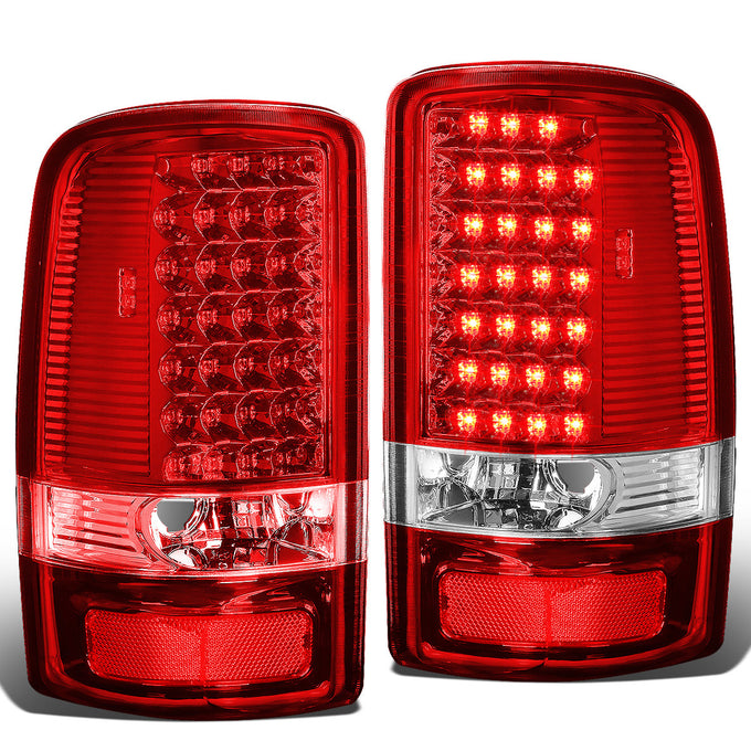 D-Motoring - Tail lights - LED - Chrome Housing - Red Lens - Plug-n-Play - Pair - GMC Yukon / Chevrolet Tahoe / Suburban - 1