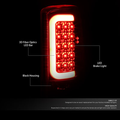 D-Motoring - Tail lights - 3D LED Red Bar - Black Housing - Clear Lens - Plug-n-Play - Pair - GMC Yukon / Chevrolet Tahoe / Suburban - 2