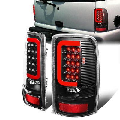 LED Red C-Bar Tail Lights (Black)<br>00-06 Yukon XL, Suburban 1500, 2500, Tahoe