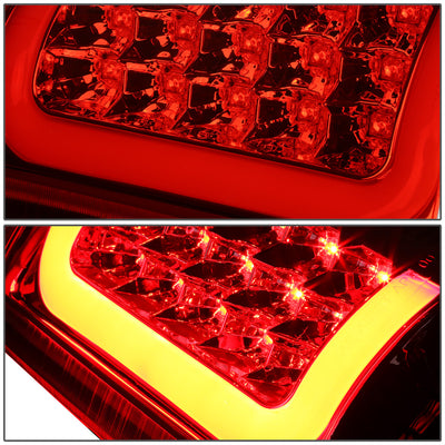 D-Motoring - Tail lights - 3D LED Red Bar - Chrome Housing - Red Lens - Plug-n-Play - Pair - GMC Yukon / Chevrolet Tahoe / Suburban - 4