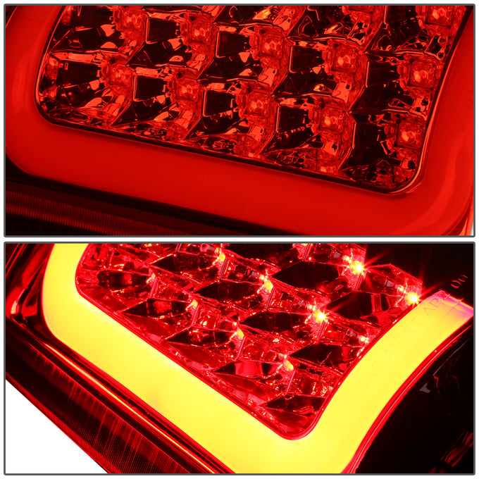 D-Motoring - Tail lights - 3D LED Red Bar - Chrome Housing - Red Lens - Plug-n-Play - Pair - GMC Yukon / Chevrolet Tahoe / Suburban - 4