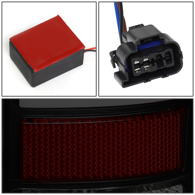 D-Motoring - Tail Lights - 3D LED C-Shape - Black Housing - Smoked Lens - Plug-n-play - Pair - GMC Sierra 1500 2500HD 3500HD - 6