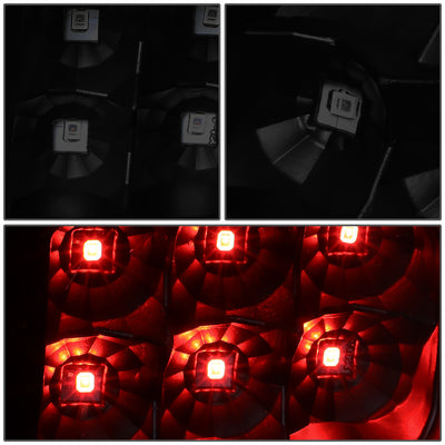 D-Motoring - Tail Lights - 3D LED C-Shape - Black Housing - Smoked Lens - Plug-n-play - Pair - GMC Sierra 1500 2500HD 3500HD - 4