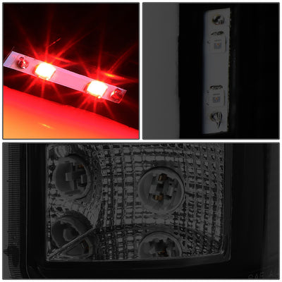 D-Motoring - Tail Lights - 3D LED C-Shape - Black Housing - Smoked Lens - Plug-n-play - Pair - GMC Sierra 1500 2500HD 3500HD - 5