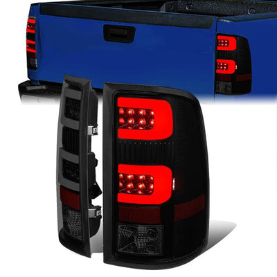 Dual LED C-Bar Tail Lights (Tinted)<br>07-14 GMC Sierra 1500 2500HD 3500HD