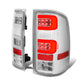 D-Motoring - Tail Lights - 3D LED C-Shape - Chrome Housing - Clear Lens - Plug-n-play - Pair - GMC Sierra 1500 2500HD 3500HD - 1