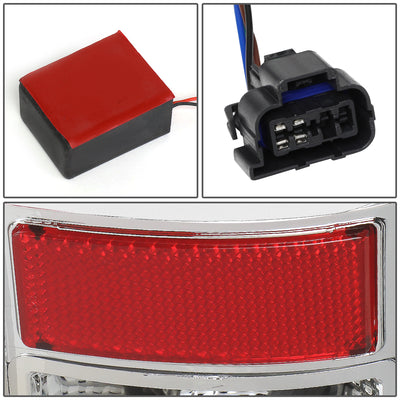 D-Motoring - Tail Lights - 3D LED C-Shape - Chrome Housing - Clear Lens - Plug-n-play - Pair - GMC Sierra 1500 2500HD 3500HD - 6