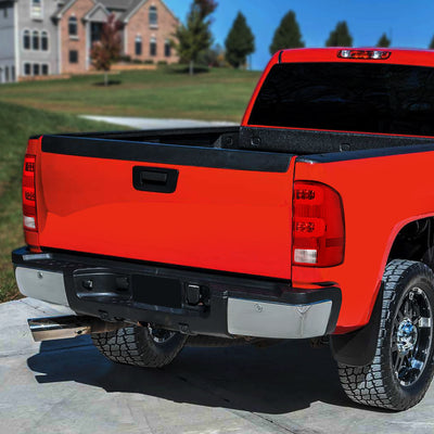 D-Motoring - Tail Lights - 3D LED C-Shape - Chrome Housing - Red Lens - Plug-n-play - Pair - GMC Sierra 1500 2500HD 3500HD - 7