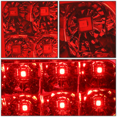 D-Motoring - Tail Lights - 3D LED C-Shape - Chrome Housing - Red Lens - Plug-n-play - Pair - GMC Sierra 1500 2500HD 3500HD - 4