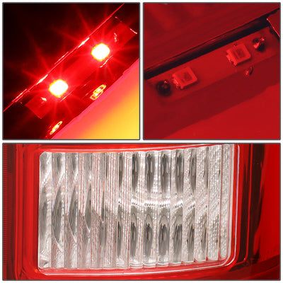 D-Motoring - Tail Lights - 3D LED C-Shape - Chrome Housing - Red Lens - Plug-n-play - Pair - GMC Sierra 1500 2500HD 3500HD - 5