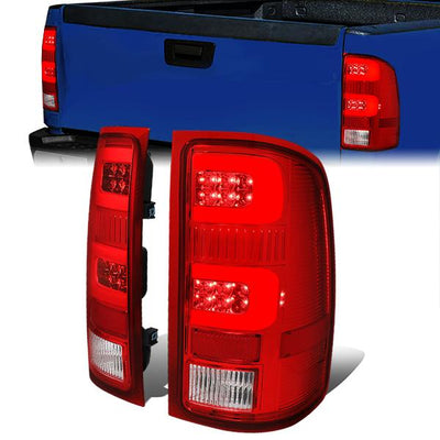 Dual LED C-Bar Tail Lights (Red)<br>07-14 GMC Sierra 1500 2500HD 3500HD