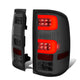 D-Motoring - Tail Lights - 3D LED C-Shape - Chrome Housing - Smoked Lens - Plug-n-play - Pair - GMC Sierra 1500 2500HD 3500HD - 1