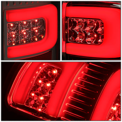 D-Motoring - Tail Lights - 3D LED C-Shape - Chrome Housing - Smoked Lens - Plug-n-play - Pair - GMC Sierra 1500 2500HD 3500HD - 3