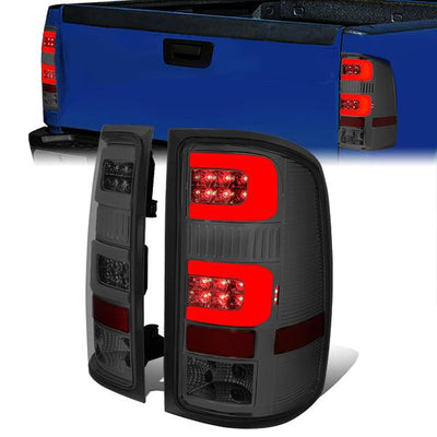 Dual LED C-Bar Tail Lights (Smoked)<br>07-14 GMC Sierra 1500 2500HD 3500HD