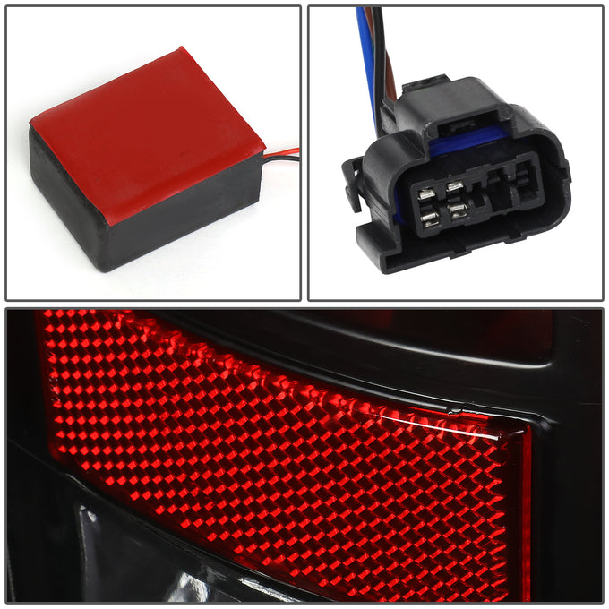 D-Motoring - Tail Lights - LED - Black Housing - Clear Lens - Plug-n-play - Pair - GMC Sierra 1500 2500HD 3500HD - 6