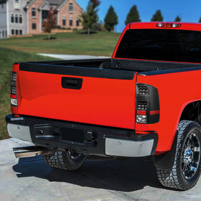 D-Motoring - Tail Lights - LED - Black Housing - Clear Lens - Plug-n-play - Pair - GMC Sierra 1500 2500HD 3500HD - 7