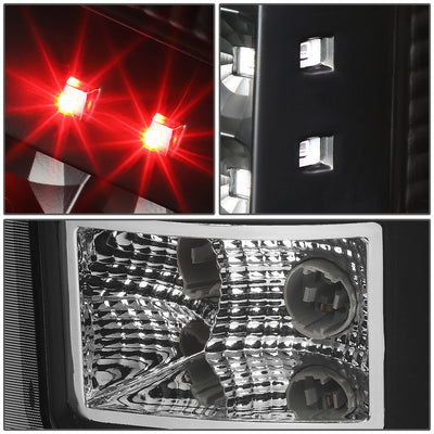 D-Motoring - Tail Lights - LED - Black Housing - Clear Lens - Plug-n-play - Pair - GMC Sierra 1500 2500HD 3500HD - 5