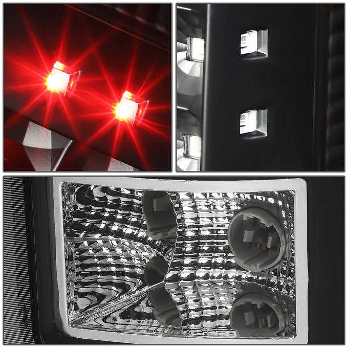 D-Motoring - Tail Lights - LED - Black Housing - Clear Lens - Plug-n-play - Pair - GMC Sierra 1500 2500HD 3500HD - 5