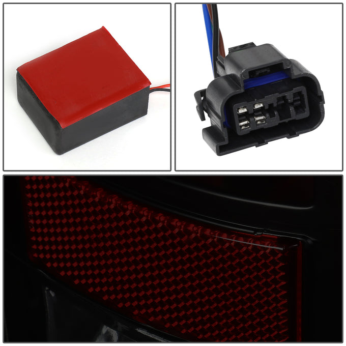 D-Motoring - Tail Lights - LED - Black Housing - Smoked Lens - Plug-n-play - Pair - GMC Sierra 1500 2500HD 3500HD - 6