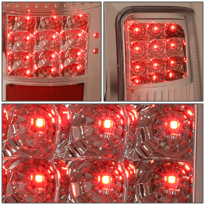 D-Motoring - Tail Lights - LED - Chrome Housing - Clear Lens - Plug-n-play - Pair - GMC Sierra 1500 2500HD 3500HD - 3