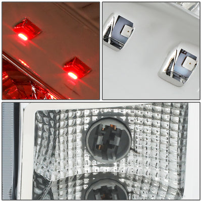 D-Motoring - Tail Lights - LED - Chrome Housing - Clear Lens - Plug-n-play - Pair - GMC Sierra 1500 2500HD 3500HD - 5