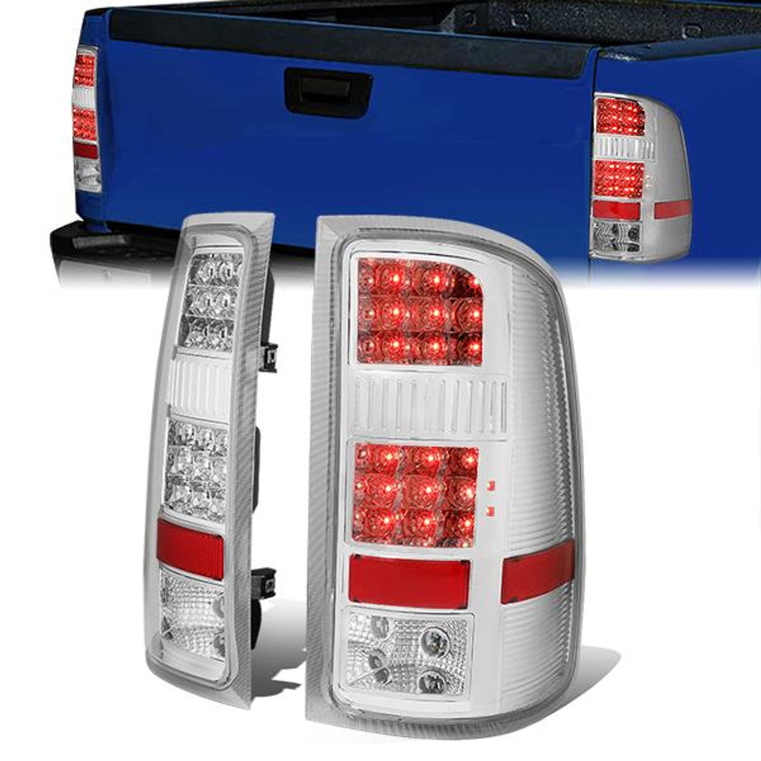 LED Tail Lights (Clear)<br>07-14 GMC Sierra 1500 2500HD 3500HD