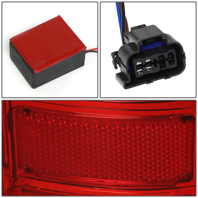 D-Motoring - Tail Lights - LED - Chrome Housing - Red Lens - Plug-n-play - Pair - GMC Sierra 1500 2500HD 3500HD - 6