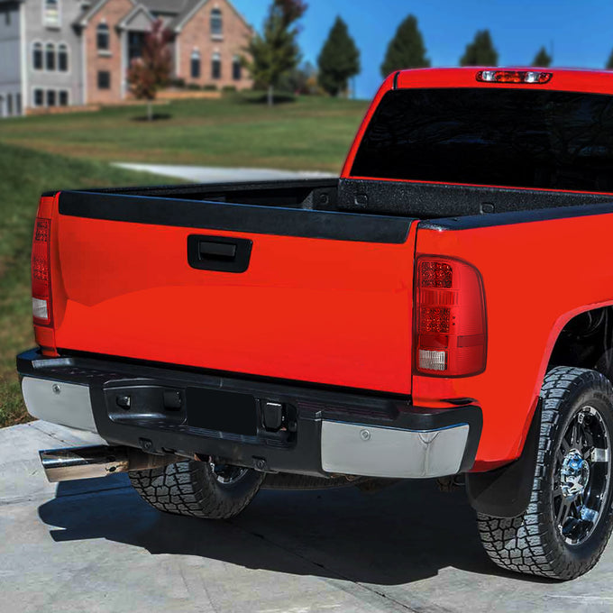D-Motoring - Tail Lights - LED - Chrome Housing - Red Lens - Plug-n-play - Pair - GMC Sierra 1500 2500HD 3500HD - 7
