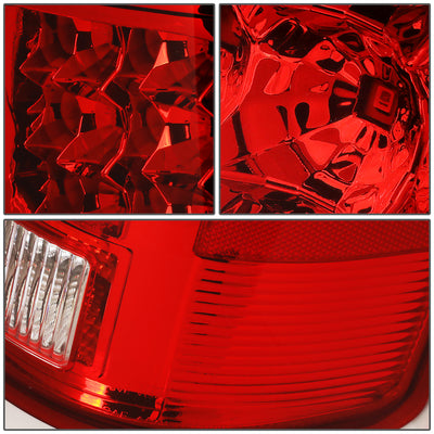 D-Motoring - Tail Lights - LED - Chrome Housing - Red Lens - Plug-n-play - Pair - GMC Sierra 1500 2500HD 3500HD - 4