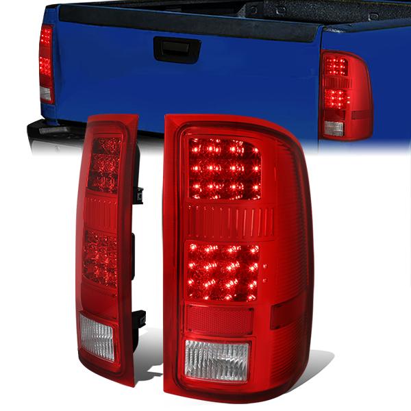 07-14 GMC Sierra 1500 2500HD 3500HD LED Tail Lights (Red) - CA Auto Parts