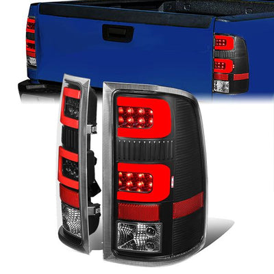 Red LED Red C-Bar Tail Lights (Black)<br>00-06 Yukon XL, Suburban 1500, 2500, Tahoe