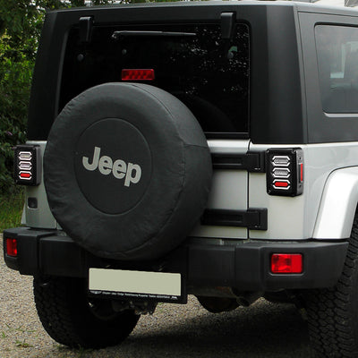 D-Motoring - Tail lights - LED - Chrome Housing - Clear Lens - Plug-n-Play - Pair - 07-17 Jeep Wrangler - 7