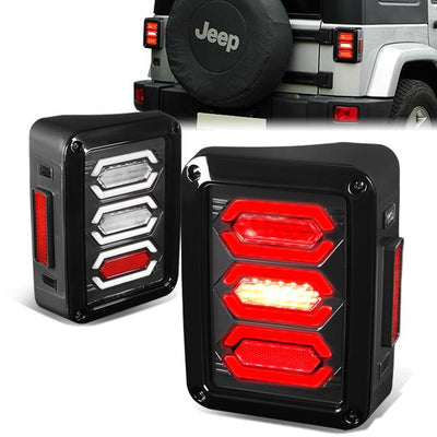 LED Brake Tail Lights (Clear) <br>07-17 Jeep Wrangler