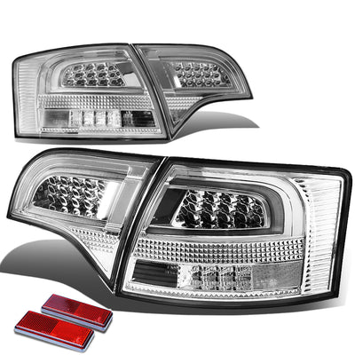 D-Motoring - Tail lights - Tron Style LED Bar - Chrome Housing - Clear Lens - Plug-n-Play - Pair - Audi A4 Wagon / S4 Wagon - 1