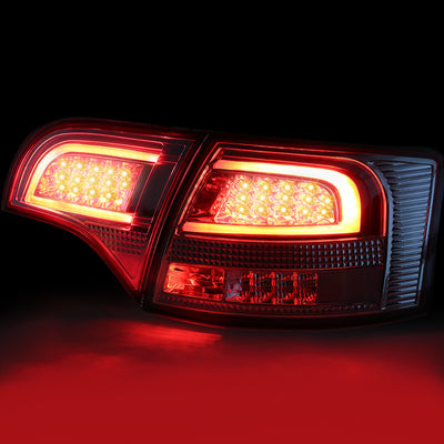 D-Motoring - Tail lights - Tron Style LED Bar - Chrome Housing - Clear Lens - Plug-n-Play - Pair - Audi A4 Wagon / S4 Wagon - 3