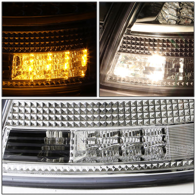 D-Motoring - Tail lights - Tron Style LED Bar - Chrome Housing - Clear Lens - Plug-n-Play - Pair - Audi A4 Wagon / S4 Wagon - 4