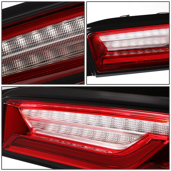 16-18 Chevy Camaro Tail Lights - LED Sequentail Turn Signal - 3D Tube Bar - Red Lens - Pair - 8