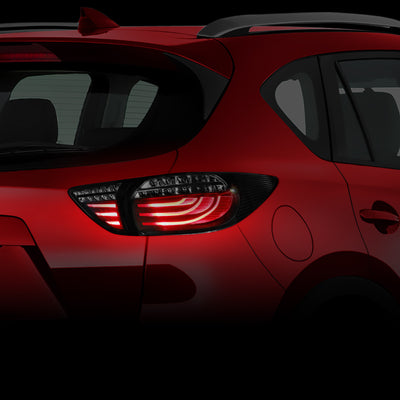 D-Motoring - Tail lights - LED - Black Housing - Smoked Lens - Plug-n-Play - Pair - 13-16 Mazda CX-5 - 6