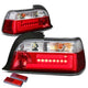 D-Motoring - Tail lights - 3D LED Bar - Chrome Housing - Red Clear Lens - Plug-n-Play - Pair - BMW 318i / 323i / 325i Convertible / M3 Coupe / Convertible - 1