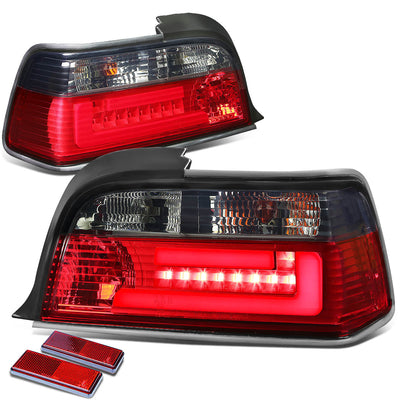 D-Motoring - Tail lights - 3D LED Bar - Chrome Housing - Red Smoked Lens - Plug-n-Play - Pair - BMW 318i / 323i / 325i Convertible / M3 Coupe / Convertible - 1