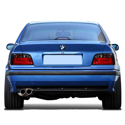 D-Motoring - Tail lights - 3D LED Bar - Chrome Housing - Red Smoked Lens - Plug-n-Play - Pair - BMW 318i / 323i / 325i Convertible / M3 Coupe / Convertible - 7