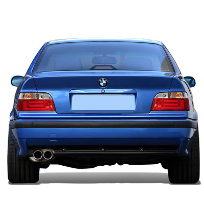 D-Motoring - Tail lights - 3D LED Bar - Chrome Housing - Red Clear Lens - Plug-n-Play - Pair - BMW 318i / M3 Sedan / 320i / 323i / 325i - 7